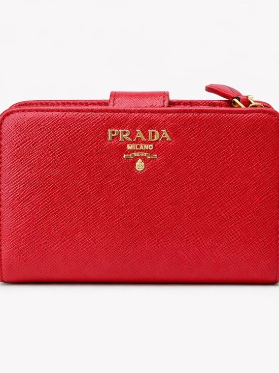Prada Handbags - Authentic Prada Red Saffiano Leather Wallet – Luxury Designer Wallet